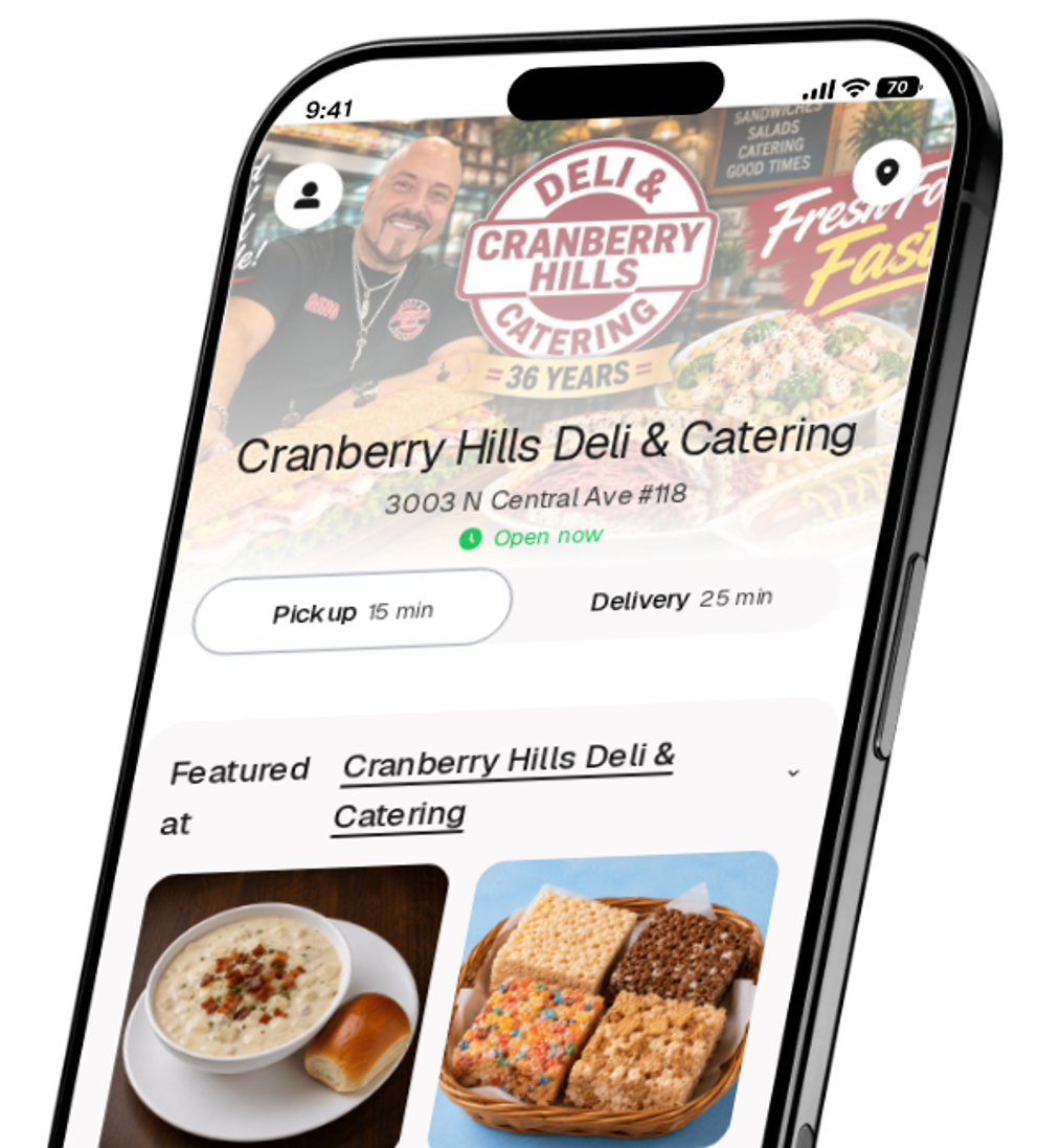 Cranberry Hills Deli & Catering app preview
